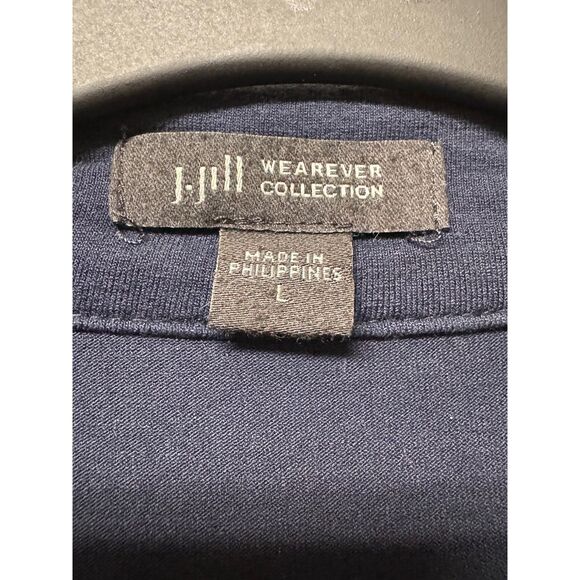 J. JILL Wearever Collection Navy Blue Open Front Long Line Cardigan, Sz L - Picture 5 of 8